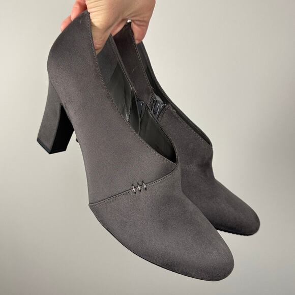 Aerosoles Heelrest Gray Nametag Ankle Heeled Bootie Women's 11 - Picture 2 of 9